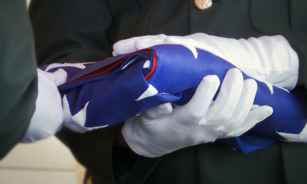 Folding american deals flag at funeral